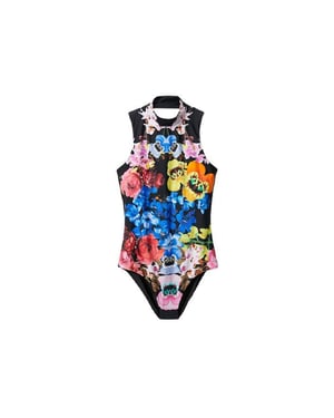 Cuerpo Sin Mangas Multicolor Negro para Mujer Desigual