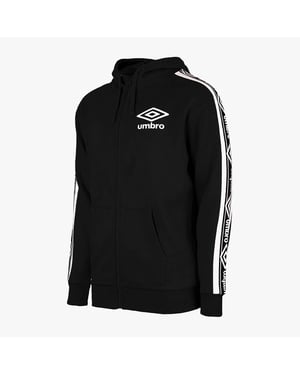 Umbro Camina de manga larga con cremallera negra con capucha con sudadera con capucha con cinta adhesiva 65506U FL3