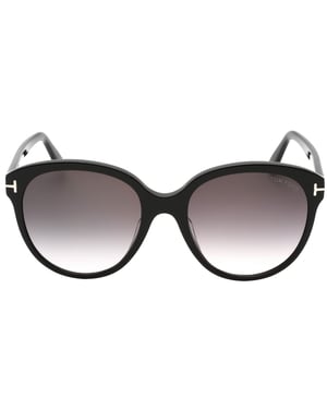 Tom Ford Gafas de sol de plastico negro brillante con lentes de humo degradado