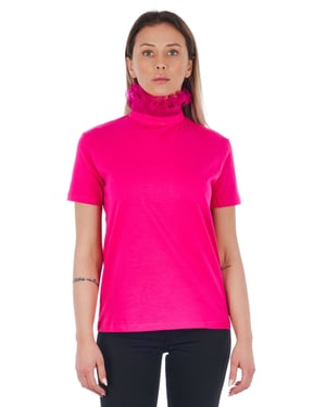 Camiseta de algodón rosa Frankie Morello