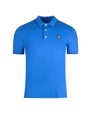 Polo azul primavera con cuello ribeteado de Lyle & Scott
