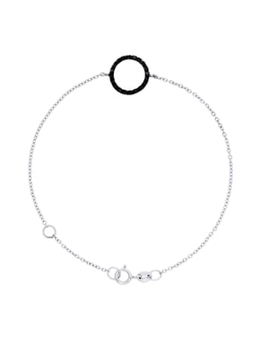 Pulsera de círculo negro diamantes negros 0.20 cts oro blanco