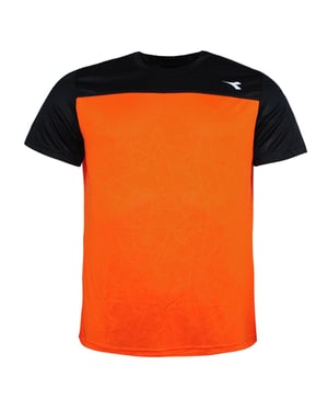 Camiseta de naranja para hombre logotipo de diadora