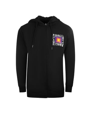 Cavalli Class Aysmmetric Box Design sudadera con capucha negra con cremallera