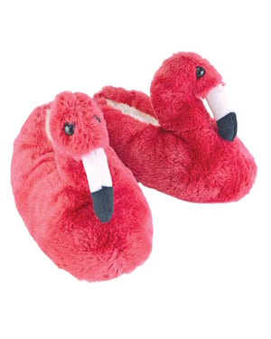 Ladies Flamingo Slippers | Novedad Funky Soft Soled Slippers for Women - Rosa