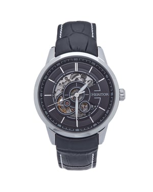 Reloj automático Heritor Davies semiesqueleto con correa de cuero
