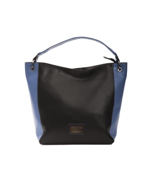 Bolso de Hombro de Cuero Negro Donatella Pompei para Mujer