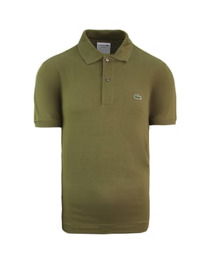 Lacoste Classic Fit Mens Camisa de color caqui