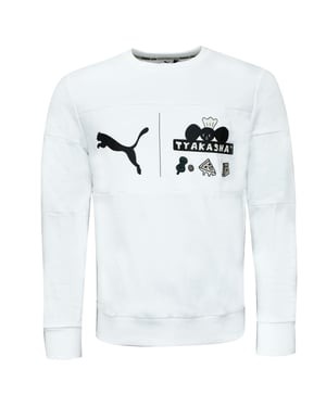 PUMA X Tyakasha para hombre sudadera sudadera con estampado gráfico Jumper blanco 578421 02