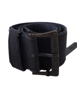 Cinturón de lujo ancho de cuero negro para mujer Ermanno Scervino con hebilla