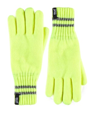 Heat Holders - Guantes de punto térmicos reflectantes de alta visibilidad para hombre
