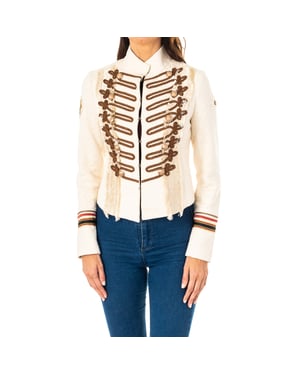 Chaqueta manga larga cuello alto y cierre de corchetes LWJG30 mujer