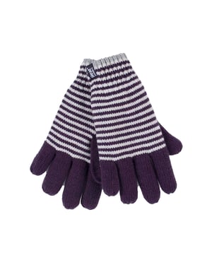 Heat Holders - Guantes térmicos con forro polar a rayas para mujer