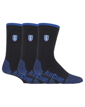 Blueguard - Multipack de 3 pares de calcetines de trabajo ultra duraderos para botas con puntera de acero - Calcetines resistentes de larga duración para hombres y mujeres - Negro