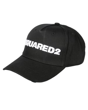 Gorra negra con logo bordado blanco de DSQUARED2