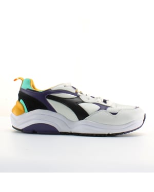 Diadora Whiz Run Mens White/Purple Entrenadores
