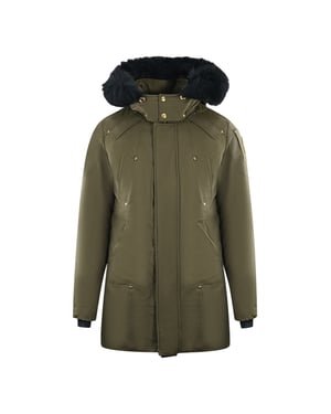 Parka de plumón verde con ribete negro Stage Lake de Moose Knuckles