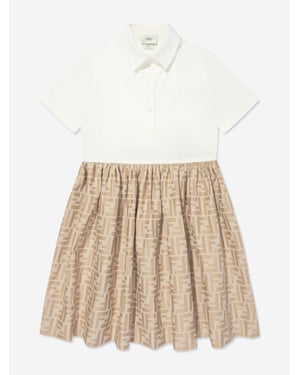 Vestido Jacquard FF de Fendi para Niñas en Beige