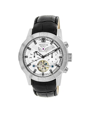 Reloj automático Heritor Hannibal semiesqueleto con correa de cuero