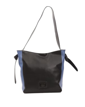 Bolso de hombro de cuero negro Donatella de Pompei para mujer