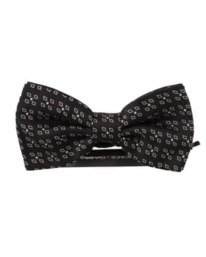 Corbata de hombre Papillon de seda 100% negra y blanca con lunares de Dolce & Gabbana