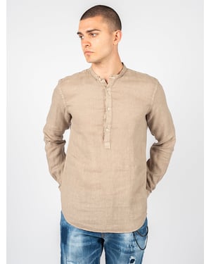 Camisa Xagon Man Lino Hombre Beige