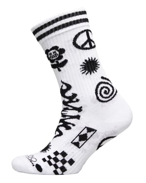 Calcetines Patchwork | Calcetines Happy | Calcetines con diseño divertido | Calcetines de regalo - Blanco