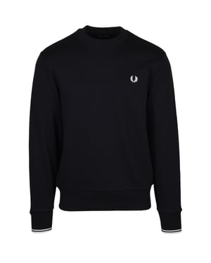 Sudadera negra de cuello redondo para hombre de Fred Perry