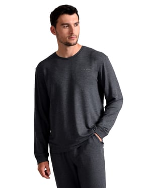 Ted Baker Pijama de Manga Larga Camiseta de Manga Larga Transpirable y Casual para Hombre - Carbón