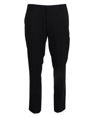 Pantalón Formal Slim Fit de Hombre en Lana Gris Stretch de Dolce & Gabbana