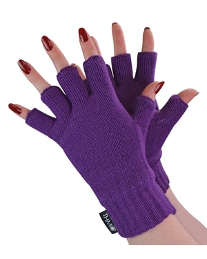 Guantes térmicos sin dedos para mujer | THMO | Guantes de invierno con forro polar suave Thinsulate para mujer - Morado