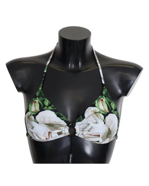 Top de bikini halter multicolor de estampado floral para mujer de Dolce & Gabbana