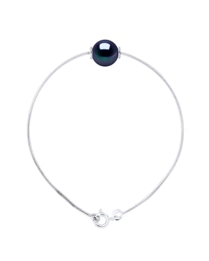 Pulsera de malla SERPENTENTE Redución de agua dulce y blanco 9-10 mm 925
