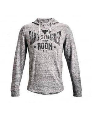 Under Armour Project Rock Sudadera con capucha de rizo gris para hombre