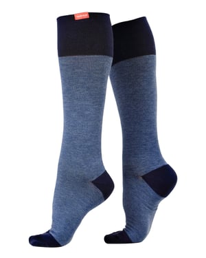 VIM&VIGR - Calcetines de compresión graduada para pantorrilla ancha 20-30 mmhg para hombre y mujer - Azul marino