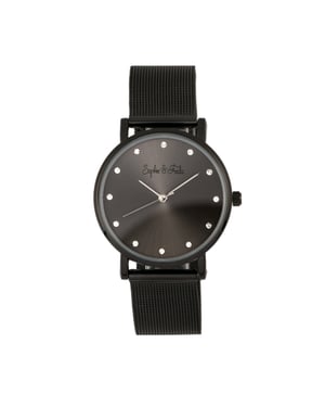 Reloj de pulsera de malla Sophie & Freda Savannah con cristales Swarovski