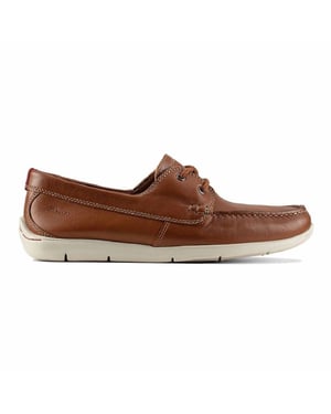 Clarks Karlock Step Mens Brown Boath Shoes