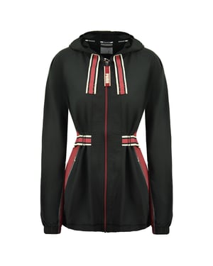 Puma x Primera milla de manga larga con cremallera Black Womens Belted Chaqueta 519034 01