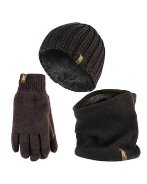 Set de Gorro, Cuello y Guantes para Hombre | Calentadores | Accesorios de Invierno - Verde Caqui