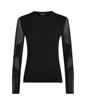 Belstaff Kai camiseta negra de manga larga con cuello redondo