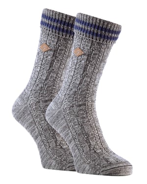 Paquete de 2 calcetines de algodón de punto por cable para hombre con parte superior vuelta