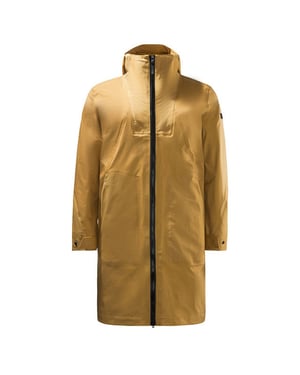 Jack Wolfskin la lluvia para hombres marrón chaqueta larga