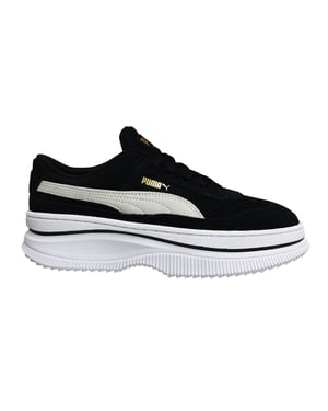 Puma Deva Leede Cuero Negro Blanco Up de plataforma de plataforma para mujer 372423 03