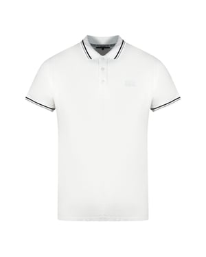 Cavalli Class Polo Blanco con Cuello a Contraste Twin