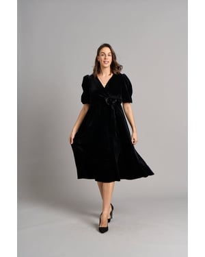 Vestido de terciopelo Tanya - Negro
