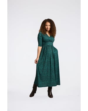 Vestido envolvente con cuello en V Sonia - Leopardo