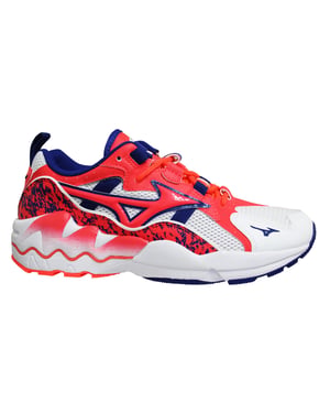 Mizuno Sport Style Wave Rider 1 Entrenadores blancos/rojos - hombre