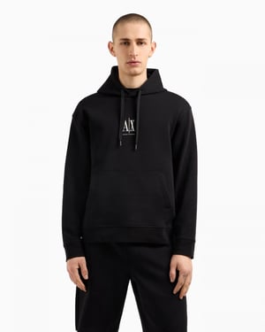 Sudadera con capucha de hombre Armani Exchange con logotipo A|X bordado en el centro