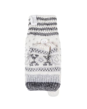 Guantes térmicos sin dedos con estampado de hadas para mujer
