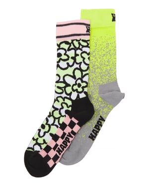 Lote de 2 calcetines de colores unisex para fiestas en caja de regalo - Amarillo
